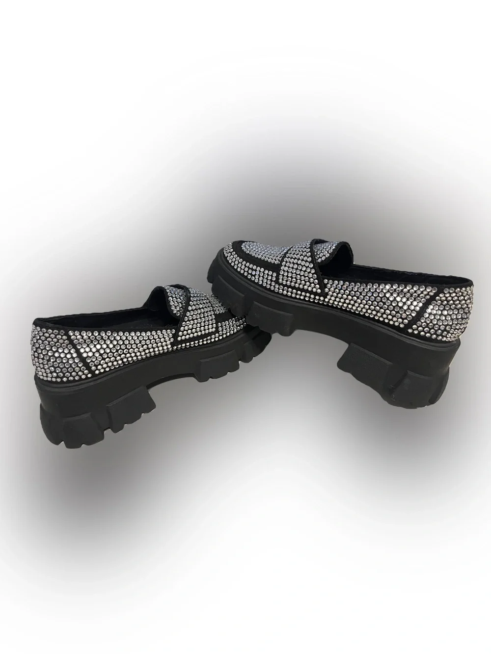 Steve Madden Trifecta-R Rhinestone Chunky Loafers size 5.5